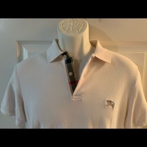 Burberry Monogram Cotton White Pique Polo Shirt - 100% authentic